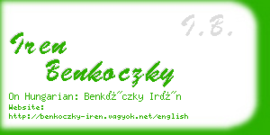 iren benkoczky business card